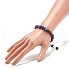 Natural Lava Rock & Lapis Lazuli Braided Bead Bracelet BJEW-TA00115-01-5