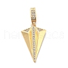 Rack Plating Brass with Cubic Zirconia Pendants KK-Q017-05A-G-1
