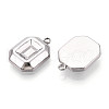 304 Stainless Steel Pendant Cabochon Settings STAS-T065-85P-2