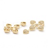 Brass Micro Pave Clear Cubic Zirconia Pendants ZIRC-M117-35G-2