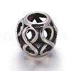 Hollow Retro 316 Surgical Stainless Steel European Style Beads OPDL-L013-29AS-1