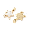 Natural White Shell Star Pendants KK-U043-22G-02-2