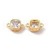 Real 18K Gold Plated Brass Cubic Zirconia Links Connectors KK-M243-04G-02-2