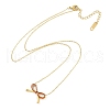 Ion Plating(IP) Golden Tone 304 Stainless Steel Enamel Bowknot Pendant Necklaces for Women NJEW-K276-07G-02-3