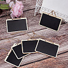 DELORIGIN 10Pcs Mini Wooden Hanging Chalkboard HJEW-DR0001-04-4