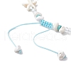 Starfish Synthetic Turquoise & Magnesite & Glass Seed Braided Beaded Adjustable Anklets AJEW-AN00651-4