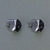 Black Oval Brass Stud Earrings CU2619-2