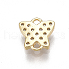 Brass Micro Pave Cubic Zirconia Links KK-T038-364G-2