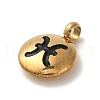 304 Stainless Steel Black Enamel Charms STAS-R009-02G-08-2