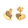 Ion Plating(IP) 304 Stainless Steel Stud Earrings EJEW-C001-15G-2