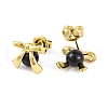 Ion Plating(IP) 304 Stainless Steel Enamel Stud Earrings for Women EJEW-A049-18G-02-2