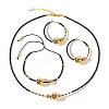 Bohemian Style Brass & Glass Beaded Bracelet & Necklace & Earrings Set for Women AF6030-4-1
