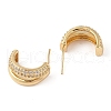 Rack Plating Brass with Cubic Zirconia Stud Earrings for Women EJEW-G394-14G-2
