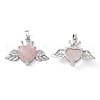 Natural Rose Quartz Pendants G-P492-02P-21-2