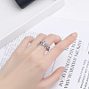 Flower 925 Sterling Silver Adjustable Finger Rings for Women FS-WGCA8A7-01-4