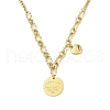 304 Stainless Steel Word Fantastic New York 520 Flat Round Pendant Necklaces NJEW-N055-18G-1