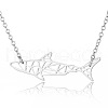 201 Stainless Steel Origami Shark Pendant Necklace for Women PW23041942652-1