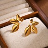 304 Stainless Steel Stud Earrings EJEW-U039-01G-2