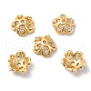 Brass Micro Pave Cubic Zirconia Bead Cap KK-E068-VF844-2-2