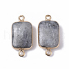 Edge Golden Plated Natural Labradorite Links connectors G-S359-034F-2