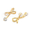 Brass Micro Pave Cubic Zirconia Pendants KK-H071-02B-G-2