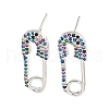 Rack Plating Brass Micro Pave Clear Cubic Zirconia Stud Earring EJEW-C102-03P-1