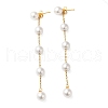 304 Stainless Steel with Plastic Pearl Stud Dangle Earrings EJEW-Q386-02C-G-2