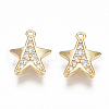 Brass Cubic Zirconia Charms KK-S350-091G-1