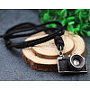 Mini Camera Alloy with Leather Cord Pendant Necklaces FS-WG28154-01-1