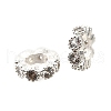 Flat Round Brass Micro Pave Cubic Zirconia Spacer Beads KK-L230-02P-02-1