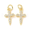 Brass Micro Pave Cubic Zirconia Charms KK-U056-26G-1