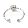 Rack Plating Brass Open Cuff Pad Ring Settings KK-F873-39P-2