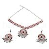 Retro Alloy Rhinestone Stud Earrings & Pendant Necklaces Sets FS-WG2F819-01-5
