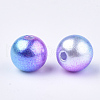 Rainbow ABS Plastic Imitation Pearl Beads OACR-Q174-10mm-06-2