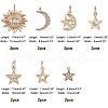 SUPERFINDINGS 14Pcs 7 Style Brass Micro Pave Cubic Zirconia Charms ZIRC-FH0001-10-2