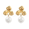 304 Stainless Steel ABS pearl Stud Earrings EJEW-S226-07G-01-2