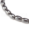 Synthetic Hematite Oval Beaded Stretch Bracelet X-BJEW-JB07897-03-3