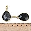 Natural Tourmalinated Quartz Faceted Teardrop Pendants G-B126-04G-10-3