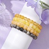 4Pcs Constellation 8mm Round Natural Topaz Jade & Dyed Yellow Jade & Picasso Jasper BJEW-JB10637-3