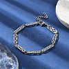 304 Stainless Steel Rectangle Link Bracelets for Men & Women BJEW-D042-31P-3