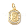 Real 18K Gold Plated Brass Micro Pave Clear Cubic Zirconia Pendants KK-L216-002G-Z-1