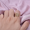Vintage Hollow Stainless Steel French Style Cuff Rings for Women LA6157-2-2
