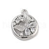 Brass Pave Clear Cubic Zirconia Pendants KK-Z061-19P-1
