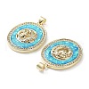 Rack Plating Brass Micro Pave Cubic Zirconia Pendants KK-C041-05B-G-2