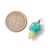 Glass Seed Beaded Ice Cream Pendants PALLOY-MZ00550-02-2