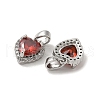 Brass Micro Pave Cubic Zirconia Pendents KK-R210-20P-2