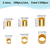1500Pcs 3 Colors Brass Crimp Beads KK-LP0001-31G-2