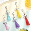 Angel Glass Pearl & MIYUKI Seed Beaded & Polycotton Tassel Pendant Decorations HJEW-MZ00198-2