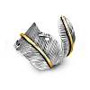 Feather Zinc Alloy Cuff Rings FS-WGF6BB1-01-5