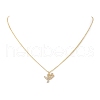 Clear Cubic Zirconia Word Yes Pendant Necklace NJEW-JN04330-01-1